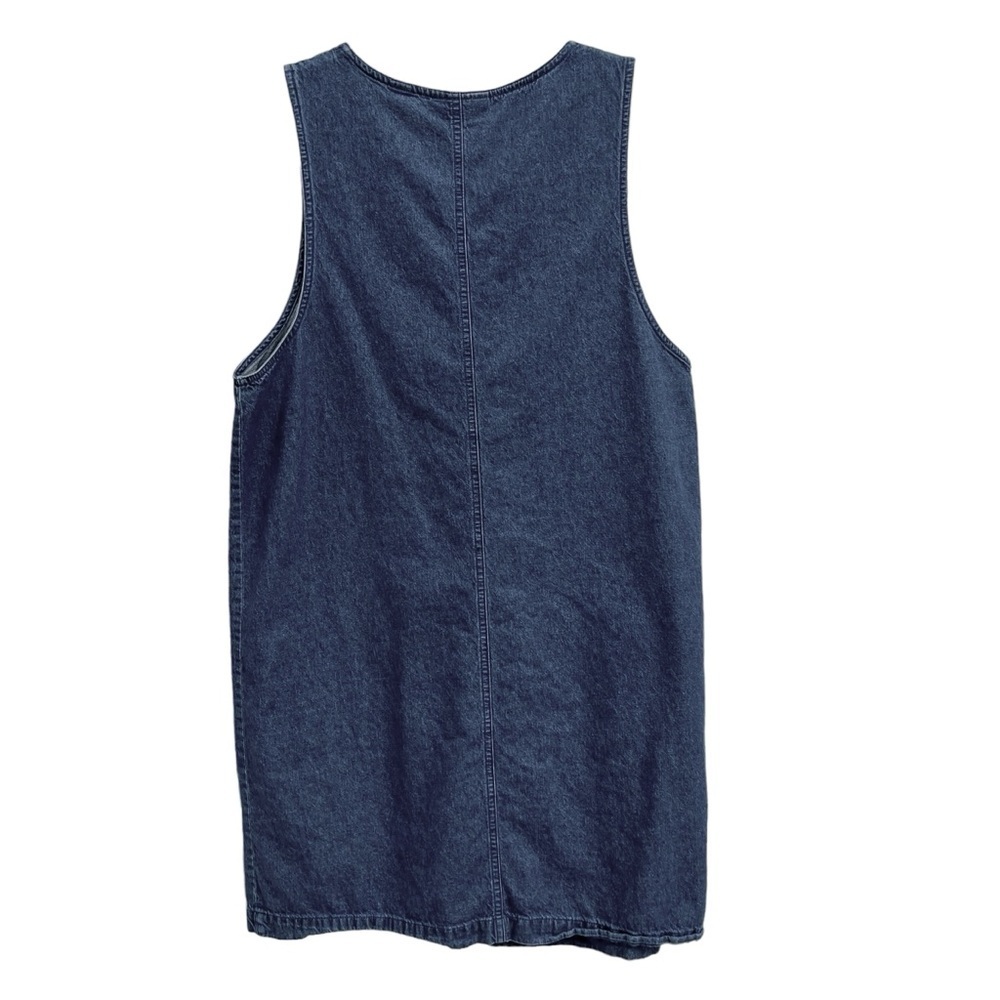 Vintage Karen Scott Women's Cotton Denim Button Front Sleeveless Dress Size M - Picture 2 of 7